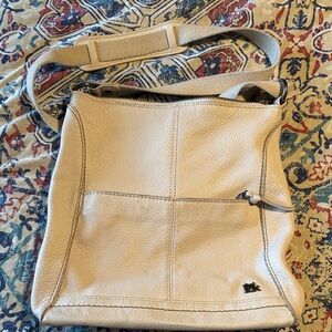 The Sak Cream Leather Crossbody Bag with Adjustable Strap